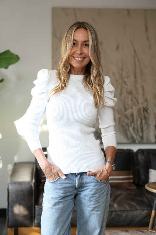 Polera Tejida Blanquita Blanco