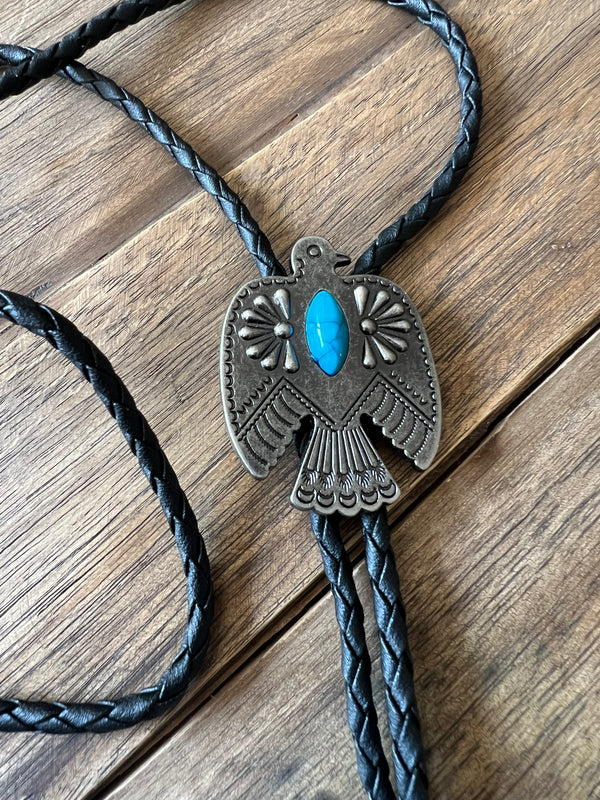 Collar Bolo Tie Turquesa
